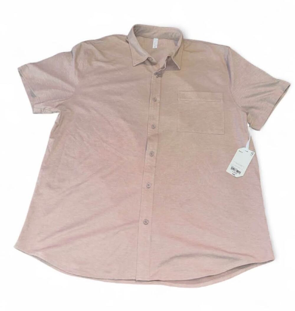 NWT Stylus Men's XL Short Sleeve Button Down Shirt - Santa Fe Tan